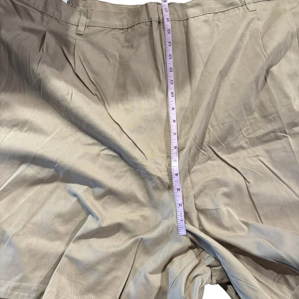 Harbor Bay men's khaki tan chino shorts stretch‎ waist sz 10XL waist 58 NWT